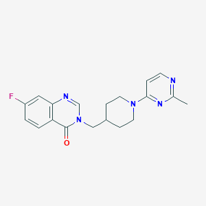 molecular formula C19H20FN5O B2924216 7-Fluoro-3-[[1-(2-methylpyrimidin-4-yl)piperidin-4-yl]methyl]quinazolin-4-one CAS No. 2415473-08-2