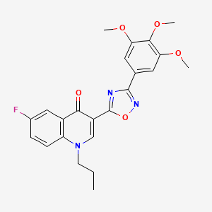 molecular formula C23H22FN3O5 B2924220 6-fluoro-1-propyl-3-(3-(3,4,5-trimethoxyphenyl)-1,2,4-oxadiazol-5-yl)quinolin-4(1H)-one CAS No. 1251632-55-9