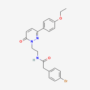 molecular formula C22H22BrN3O3 B2924225 2-(4-bromophenyl)-N-(2-(3-(4-ethoxyphenyl)-6-oxopyridazin-1(6H)-yl)ethyl)acetamide CAS No. 921853-30-7