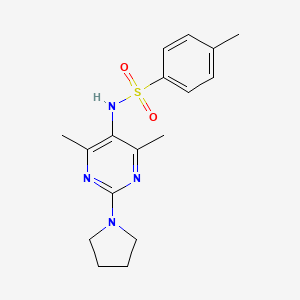 N-(4,6-dimethyl-2-(pyrrolidin-1-yl)pyrimidin-5-yl)-4-methylbenzenesulfonamide
