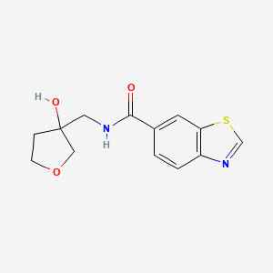 molecular formula C13H14N2O3S B2924231 N-((3-hydroxytetrahydrofuran-3-yl)methyl)benzo[d]thiazole-6-carboxamide CAS No. 1916609-88-5