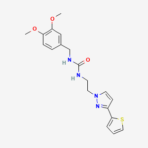 molecular formula C19H22N4O3S B2924233 1-(3,4-dimethoxybenzyl)-3-(2-(3-(thiophen-2-yl)-1H-pyrazol-1-yl)ethyl)urea CAS No. 1797717-91-9