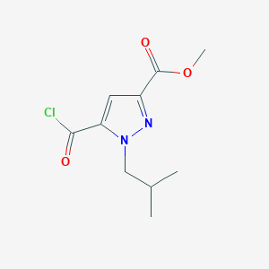 molecular formula C10H13ClN2O3 B2924235 Methyl 5-(chlorocarbonyl)-1-isobutyl-1H-pyrazole-3-carboxylate CAS No. 1946813-83-7