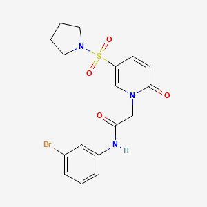 molecular formula C17H18BrN3O4S B2924240 N-(3-bromophenyl)-2-(2-oxo-5-(pyrrolidin-1-ylsulfonyl)pyridin-1(2H)-yl)acetamide CAS No. 949779-92-4