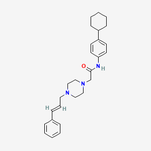 N-(4-cyclohexylphenyl)-2-{4-[(2E)-3-phenylprop-2-en-1-yl]piperazin-1-yl}acetamide