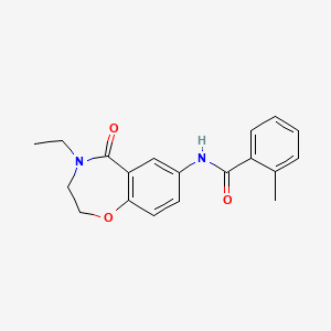 N-(4-ethyl-5-oxo-2,3,4,5-tetrahydrobenzo[f][1,4]oxazepin-7-yl)-2-methylbenzamide