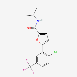 molecular formula C15H13ClF3NO2 B2924249 5-[2-chloro-5-(trifluoromethyl)phenyl]-N-isopropyl-2-furamide CAS No. 831243-20-0