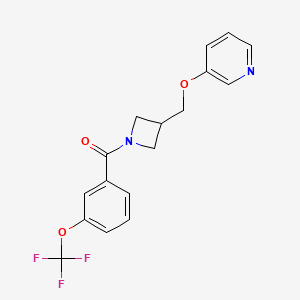 molecular formula C17H15F3N2O3 B2924255 [3-(Pyridin-3-yloxymethyl)azetidin-1-yl]-[3-(trifluoromethoxy)phenyl]methanone CAS No. 2379951-45-6