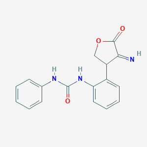 molecular formula C17H15N3O3 B292426 N-[2-(4-imino-5-oxotetrahydro-3-furanyl)phenyl]-N'-phenylurea 