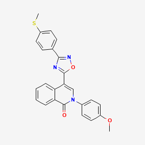 molecular formula C25H19N3O3S B2924262 2-(4-methoxyphenyl)-4-(3-(4-(methylthio)phenyl)-1,2,4-oxadiazol-5-yl)isoquinolin-1(2H)-one CAS No. 1326932-00-6