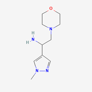 molecular formula C10H18N4O B2924263 1-(1-甲基-1H-吡唑-4-基)-2-吗啉基乙胺 CAS No. 1174880-31-9