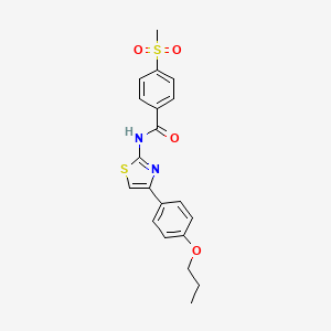 molecular formula C20H20N2O4S2 B2924264 4-(甲磺酰基)-N-(4-(4-丙氧苯基)噻唑-2-基)苯甲酰胺 CAS No. 896339-19-8