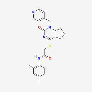 molecular formula C23H24N4O2S B2924270 N-(2,4-dimethylphenyl)-2-((2-oxo-1-(pyridin-4-ylmethyl)-2,5,6,7-tetrahydro-1H-cyclopenta[d]pyrimidin-4-yl)thio)acetamide CAS No. 899954-87-1