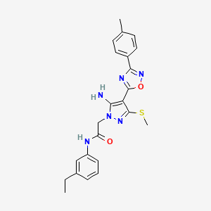 2-[5-amino-4-[3-(4-methylphenyl)-1,2,4-oxadiazol-5-yl]-3-(methylthio)-1H-pyrazol-1-yl]-N-(3-ethylphenyl)acetamide