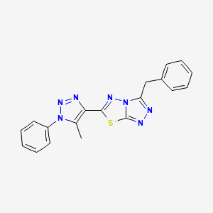 molecular formula C19H15N7S B2924284 3-benzyl-6-(5-methyl-1-phenyl-1H-1,2,3-triazol-4-yl)[1,2,4]triazolo[3,4-b][1,3,4]thiadiazole CAS No. 890602-70-7
