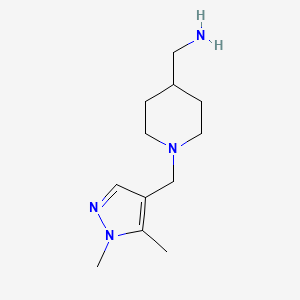 molecular formula C12H22N4 B2924289 {1-[(1,5-Dimethyl-1H-pyrazol-4-YL)methyl]piperidin-4-YL}methylamine CAS No. 1006483-89-1