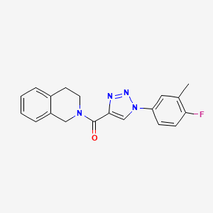 molecular formula C19H17FN4O B2924294 3,4-dihydroisoquinolin-2(1H)-yl[1-(4-fluoro-3-methylphenyl)-1H-1,2,3-triazol-4-yl]methanone CAS No. 1326880-57-2