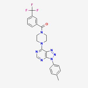 molecular formula C23H20F3N7O B2924295 (4-(3-(p-tolyl)-3H-[1,2,3]triazolo[4,5-d]pyrimidin-7-yl)piperazin-1-yl)(3-(trifluoromethyl)phenyl)methanone CAS No. 920178-68-3