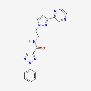 2-phenyl-N-(2-(3-(pyrazin-2-yl)-1H-pyrazol-1-yl)ethyl)-2H-1,2,3-triazole-4-carboxamide