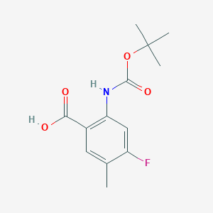 molecular formula C13H16FNO4 B2924318 4-Fluoro-5-methyl-2-[(2-methylpropan-2-yl)oxycarbonylamino]benzoic acid CAS No. 2248304-63-2