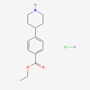molecular formula C14H20ClNO2 B2924327 Ethyl 4-(piperidin-4-yl)benzoate hydrochloride CAS No. 1453272-47-3
