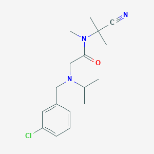 molecular formula C17H24ClN3O B2924331 2-{[(3-chlorophenyl)methyl](propan-2-yl)amino}-N-(1-cyano-1-methylethyl)-N-methylacetamide CAS No. 1372159-18-6