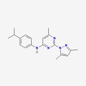 2-(3,5-dimethyl-1H-pyrazol-1-yl)-6-methyl-N-[4-(propan-2-yl)phenyl]pyrimidin-4-amine