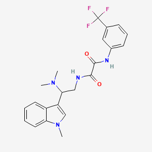 molecular formula C22H23F3N4O2 B2924342 N1-(2-(dimethylamino)-2-(1-methyl-1H-indol-3-yl)ethyl)-N2-(3-(trifluoromethyl)phenyl)oxalamide CAS No. 1091449-07-8