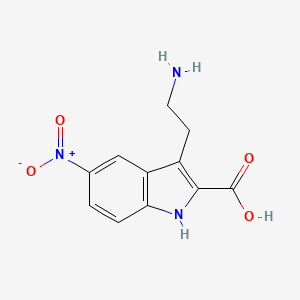 molecular formula C11H11N3O4 B2924346 3-(2-氨基乙基)-5-硝基-1H-吲哚-2-羧酸 CAS No. 96735-00-1