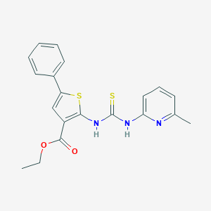 2-[[[(6-Methyl-2-pyridinyl)amino]-sulfanylidenemethyl]amino]-5-phenyl-3-thiophenecarboxylic acid ethyl ester