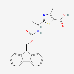 molecular formula C22H20N2O4S B2924355 2-[1-({[(9H-芴-9-基)甲氧基]羰基}氨基)乙基]-4-甲基-1,3-噻唑-5-羧酸 CAS No. 2137787-63-2