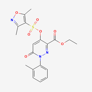 Ethyl 4-(((3,5-dimethylisoxazol-4-yl)sulfonyl)oxy)-6-oxo-1-(o-tolyl)-1,6-dihydropyridazine-3-carboxylate