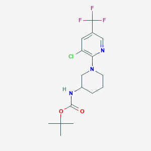 molecular formula C16H21ClF3N3O2 B2924358 tert-Butyl (1-(3-chloro-5-(trifluoromethyl)pyridin-2-yl)piperidin-3-yl)carbamate CAS No. 1333866-93-5