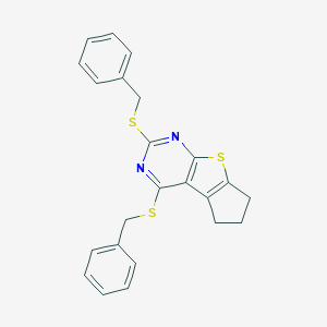 molecular formula C23H20N2S3 B292436 2,4-bis(benzylsulfanyl)-6,7-dihydro-5H-cyclopenta[4,5]thieno[2,3-d]pyrimidine 