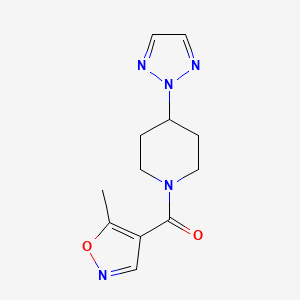 molecular formula C12H15N5O2 B2924360 (4-(2H-1,2,3-triazol-2-yl)piperidin-1-yl)(5-methylisoxazol-4-yl)methanone CAS No. 2034576-70-8