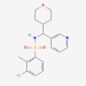 3-chloro-2-methyl-N-(pyridin-3-yl(tetrahydro-2H-pyran-4-yl)methyl)benzenesulfonamide