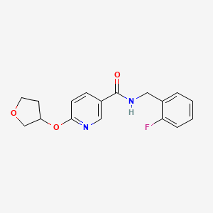 molecular formula C17H17FN2O3 B2924370 N-(2-氟苄基)-6-((四氢呋喃-3-基)氧基)烟酰胺 CAS No. 2034620-40-9