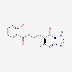 2-(5-Methyl-7-oxo-4,7-dihydro[1,2,4]triazolo[1,5-a]pyrimidin-6-yl)ethyl 2-fluorobenzenecarboxylate