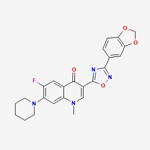 3-[3-(1,3-benzodioxol-5-yl)-1,2,4-oxadiazol-5-yl]-6-fluoro-1-methyl-7-(piperidin-1-yl)quinolin-4(1H)-one