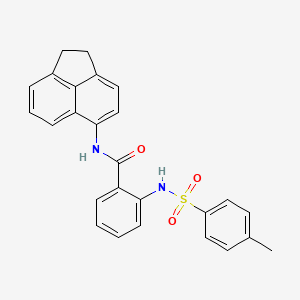 molecular formula C26H22N2O3S B2924376 N-(1,2-二氢芴-5-基)-2-[(4-甲基苯基)磺酰胺基]苯甲酰胺 CAS No. 392238-95-8
