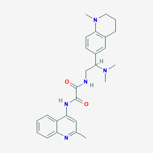 molecular formula C26H31N5O2 B2924379 N1-(2-(dimethylamino)-2-(1-methyl-1,2,3,4-tetrahydroquinolin-6-yl)ethyl)-N2-(2-methylquinolin-4-yl)oxalamide CAS No. 922012-11-1