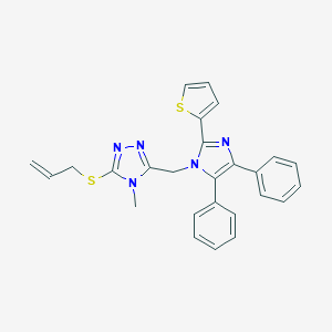molecular formula C26H23N5S2 B292440 allyl 5-{[4,5-diphenyl-2-(2-thienyl)-1H-imidazol-1-yl]methyl}-4-methyl-4H-1,2,4-triazol-3-yl sulfide 