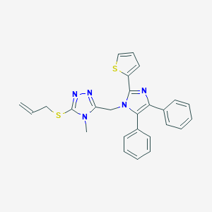 allyl 5-{[4,5-diphenyl-2-(2-thienyl)-1H-imidazol-1-yl]methyl}-4-methyl-4H-1,2,4-triazol-3-yl sulfide