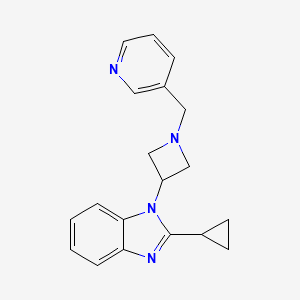 molecular formula C19H20N4 B2924400 2-Cyclopropyl-1-[1-(pyridin-3-ylmethyl)azetidin-3-yl]benzimidazole CAS No. 2380087-17-0
