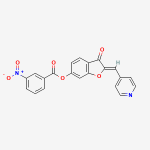 molecular formula C21H12N2O6 B2924403 (Z)-3-oxo-2-(pyridin-4-ylmethylene)-2,3-dihydrobenzofuran-6-yl 3-nitrobenzoate CAS No. 622366-36-3