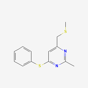 molecular formula C13H14N2S2 B2924415 2-Methyl-4-[(methylsulfanyl)methyl]-6-(phenylsulfanyl)pyrimidine CAS No. 478031-29-7