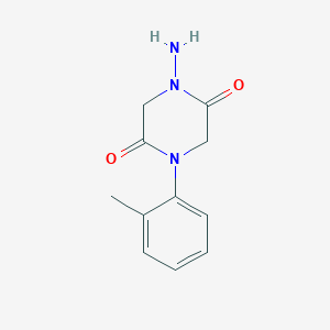 molecular formula C11H13N3O2 B292442 1-Amino-4-(2-methylphenyl)-2,5-piperazinedione 