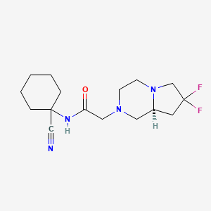 molecular formula C16H24F2N4O B2924423 2-[(8As)-7,7-difluoro-1,3,4,6,8,8a-hexahydropyrrolo[1,2-a]pyrazin-2-yl]-N-(1-cyanocyclohexyl)acetamide CAS No. 2305127-75-5