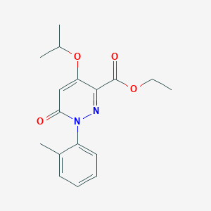 molecular formula C17H20N2O4 B2924427 Ethyl 1-(2-methylphenyl)-6-oxo-4-propan-2-yloxypyridazine-3-carboxylate CAS No. 886951-94-6