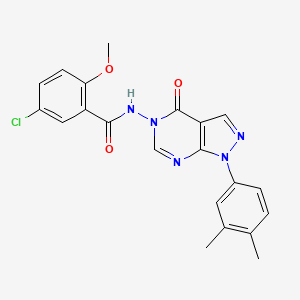 molecular formula C21H18ClN5O3 B2924431 5-chloro-N-(1-(3,4-dimethylphenyl)-4-oxo-1H-pyrazolo[3,4-d]pyrimidin-5(4H)-yl)-2-methoxybenzamide CAS No. 899738-30-8